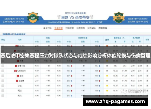 赛后法甲密集赛程压力对球队状态与成绩影响分析体能轮换与伤病管理